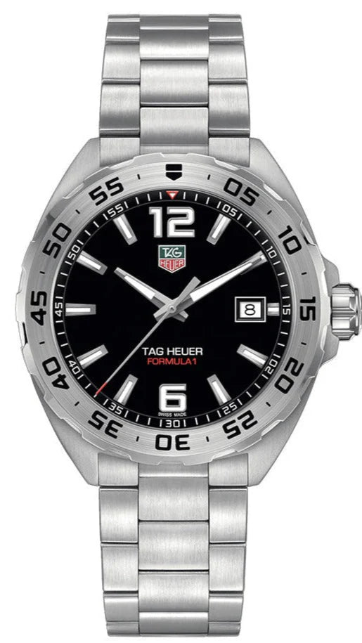 Tag Heuer Formula 1 Black Dial Silver Steel Strap Watch for Men - WAZ1112.BA0875