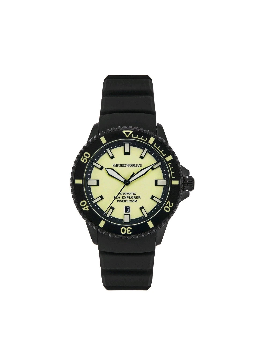 Emporio Armani Sea Explorer Black Silicone Strap Watch AR60085