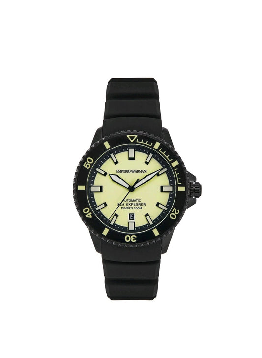 Emporio Armani Sea Explorer Black Silicone Strap Watch AR60085