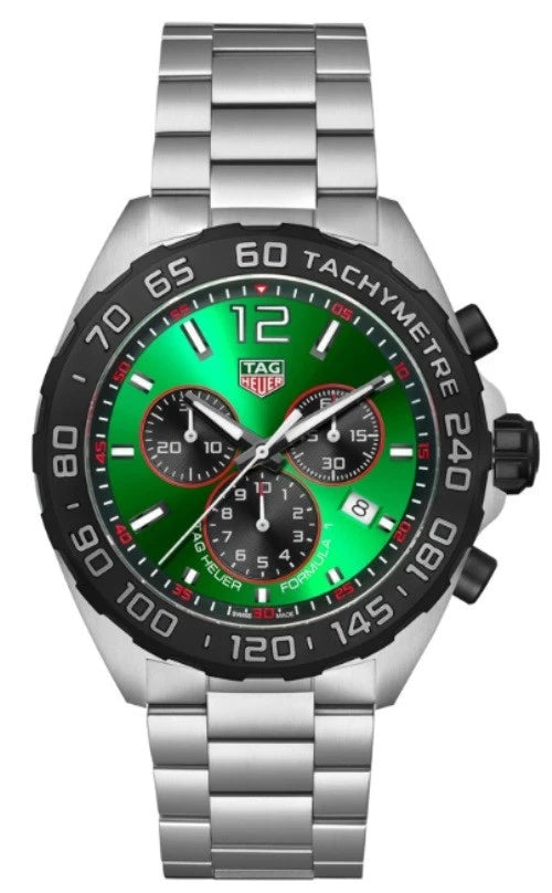 Tag Heuer Formula 1 Chronograph Green Black Quartz Watch Steel CAZ101AP.BA0842