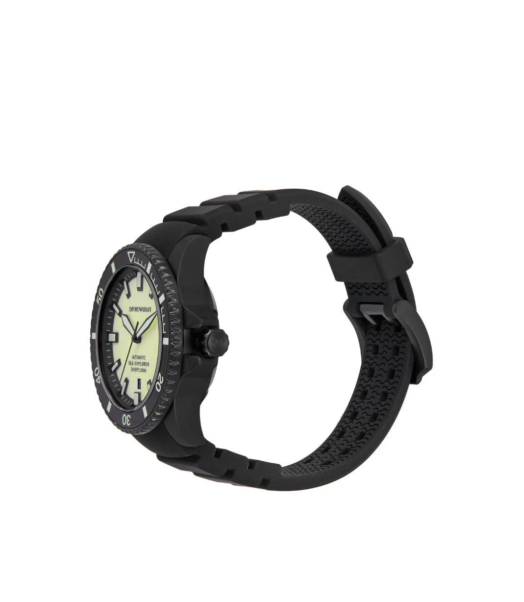 Emporio Armani Sea Explorer Black Silicone Strap Watch AR60085