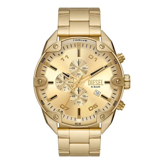 Brand New Diesel Spiked Gold Dial Chronograph DZ4608