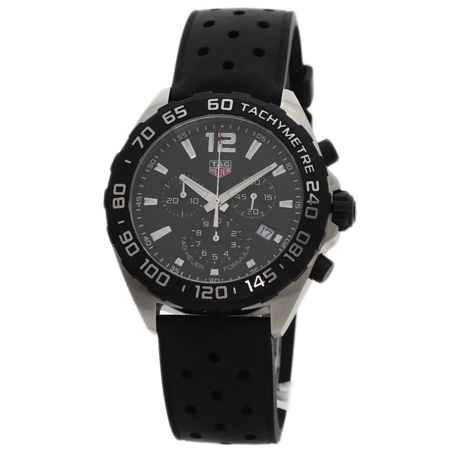 Tag Heuer Formula 1 Black Dial Black Leather Strap Watch for Men - CAZ1010.FT8024