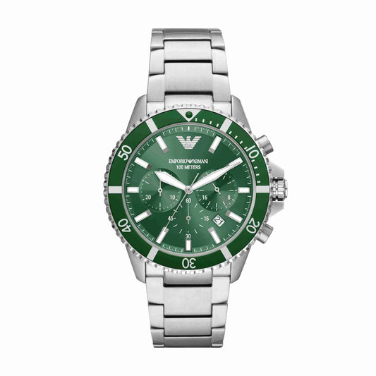 Emporio Armani Diver Chronograph Green Dial Men’s Watch AR11500