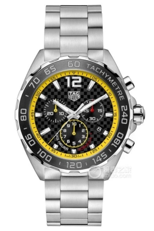 Tag Heuer Formula 1 Chronograph Black Yellow Quartz Watch Steel CAZ101AC.BA0842