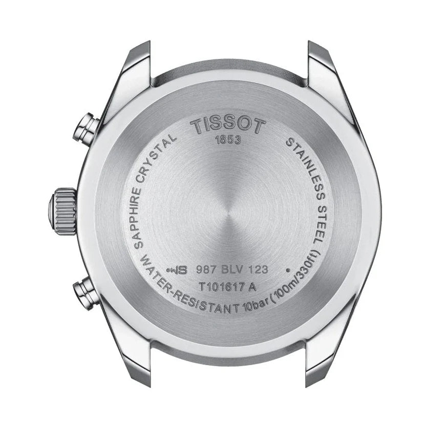 Tissot PR 100 Chronograph Blue Dial Silver Mesh Bracelet Watch for Men - T101.417.11.041.00