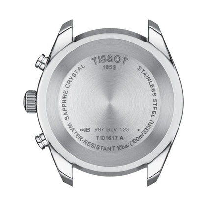 Tissot PR 100 Chronograph Blue Dial Silver Mesh Bracelet Watch for Men - T101.417.11.041.00