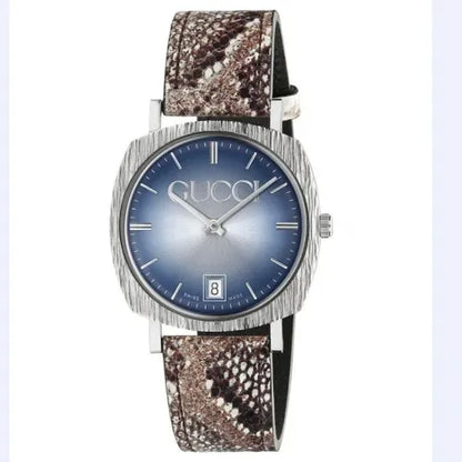 Blue/Silver Dial Light 35MM SS Leather Unisex Watch YA152401