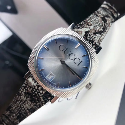 Blue/Silver Dial Light 35MM SS Leather Unisex Watch YA152401