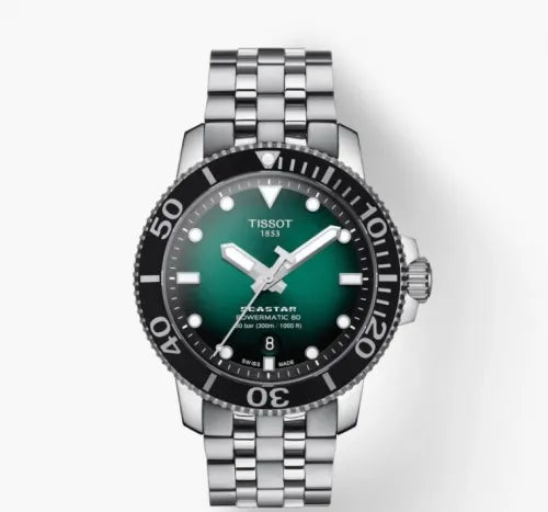 Tissot Seastar 1000 Powermatic 80 Green Dial 43MM Men's Watch T120.407.11.091.01