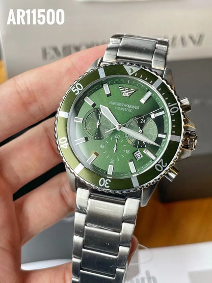 Armani Diver Chronograph Green Dial Men’s Watch AR11500