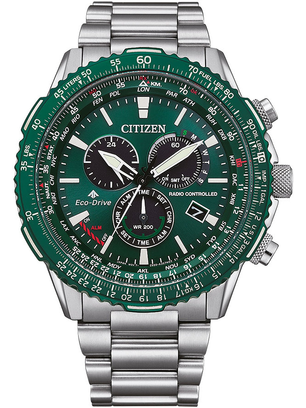 CITIZEN Mod. RADIOCONTROLLED Crono Pilot Steel-0