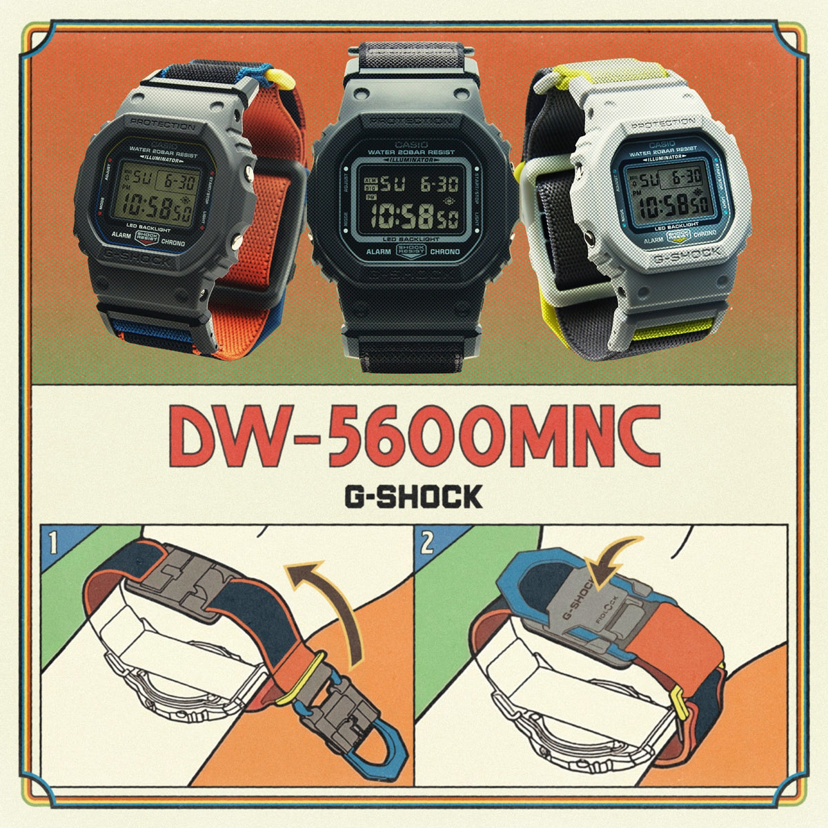 CASIO G-SHOCK Mod. THE ORIGIN - MAGNETIC CLAP STRAP SERIE - GREY-1