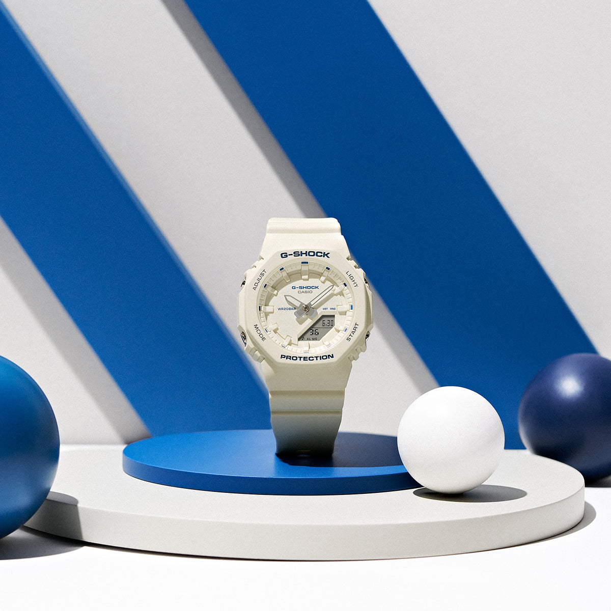 CASIO G-SHOCK Mod. OAK COMPACT - BLUE ACCENT SERIE - IVORY-3