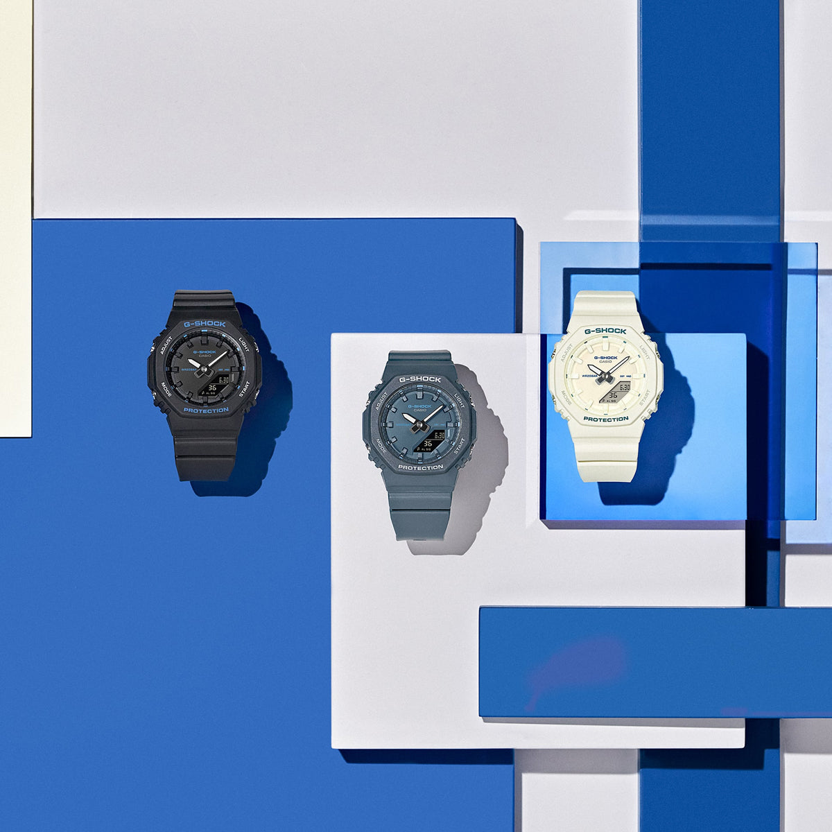 CASIO G-SHOCK Mod. OAK COMPACT - BLUE ACCENT SERIE - IVORY-4