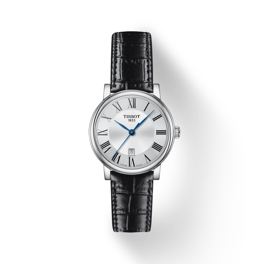 Tissot Carson Lady Silver Dial Black Leather Women - T122.210.16.033.00