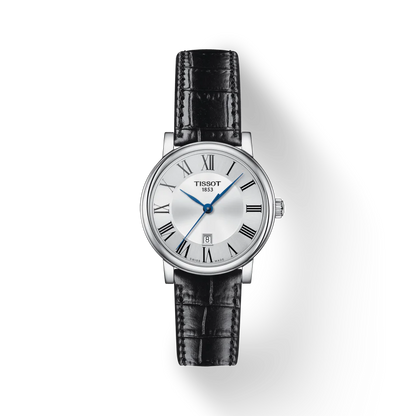 Tissot Carson Lady Silver Dial Black Leather Women - T122.210.16.033.00