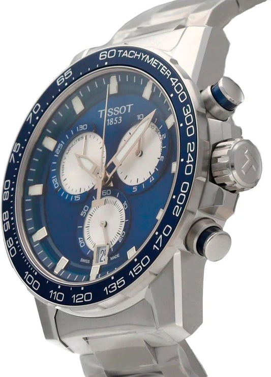 Tissot Supersport Chrono Blue Dial Silver Steel Strap Watch For Men -T125.617.11.041.00