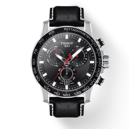 Tissot Supersport Chrono Black Dial Black Leather Strap Watch for Men - T125.617.16.051.00