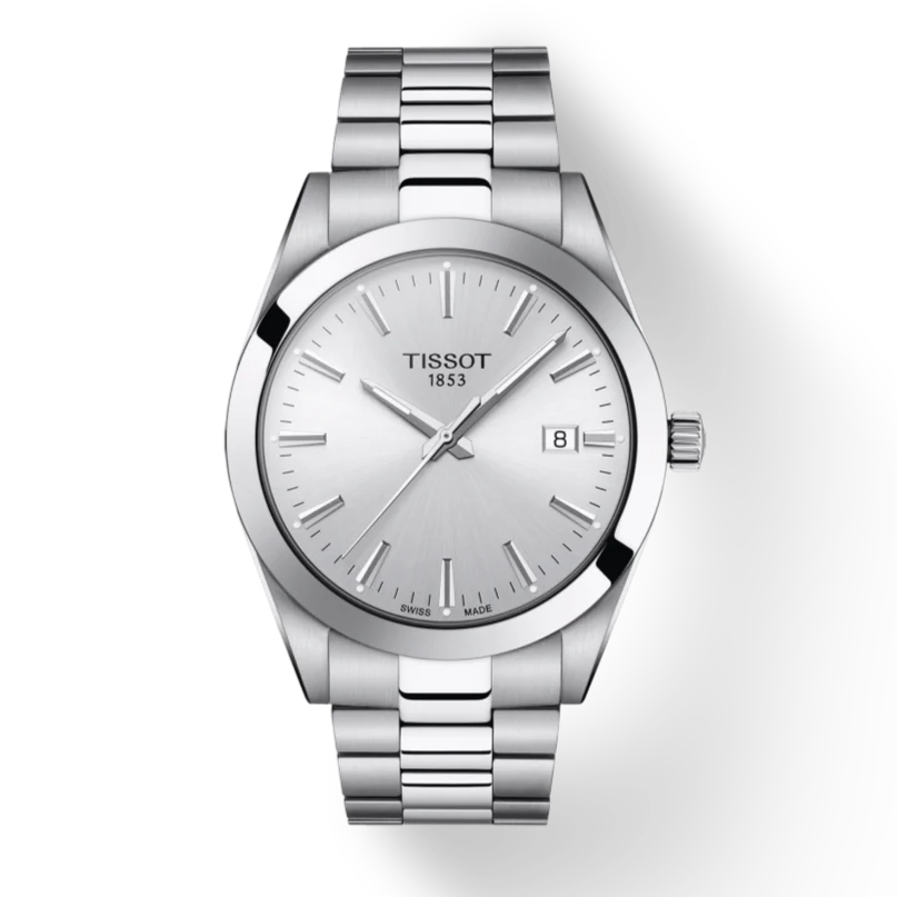 Tissot Gentleman Silver Dial Silver Steel Strap Watch For Men - T127.410.11.031.00