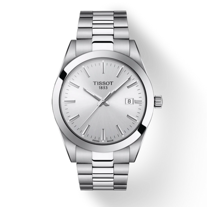 Tissot Gentleman Silver Dial Silver Steel Strap Watch For Men - T127.410.11.031.00