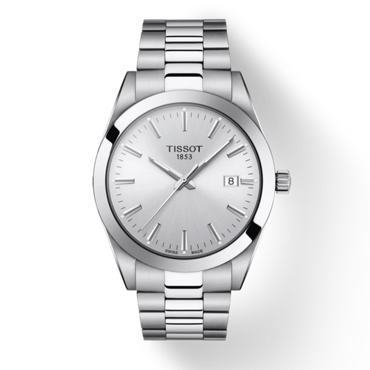 Tissot Gentleman Silver Dial Silver Steel Strap Watch For Men - T127.410.11.031.00