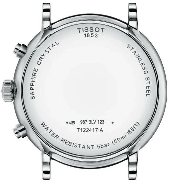 Tissot Carson Chronograph Silver Dial Black Leather Men - T122.417.16.033.00