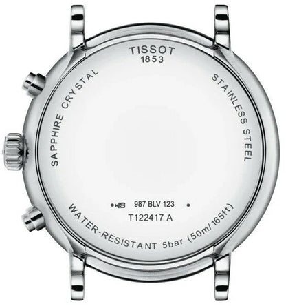 Tissot Carson Chronograph Silver Dial Black Leather Men - T122.417.16.033.00
