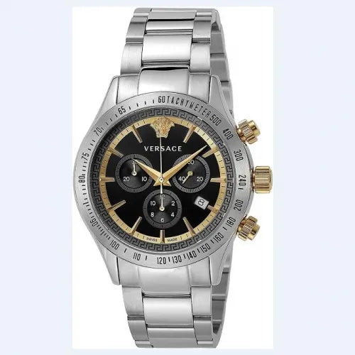 Versace VEV700419 Chronograph Watch 1.8" Silver Case