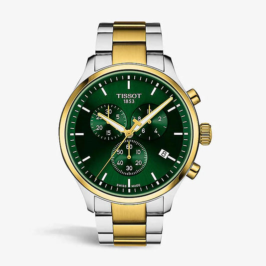 Tissot T Sport Chrono XL Classic Green Dial Two Tone Steel Strap Watch for Men - T116.617.22.091.00
