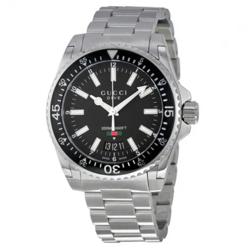 Gucci YA136301 Men's Dive Black Wristwatch 40mm