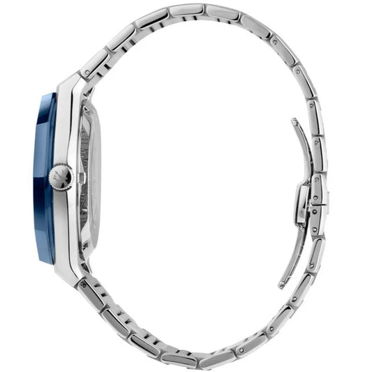 Stile Automatic Skeleton Silver Dial Silver Steel Strap Watch For Men - R8823142004