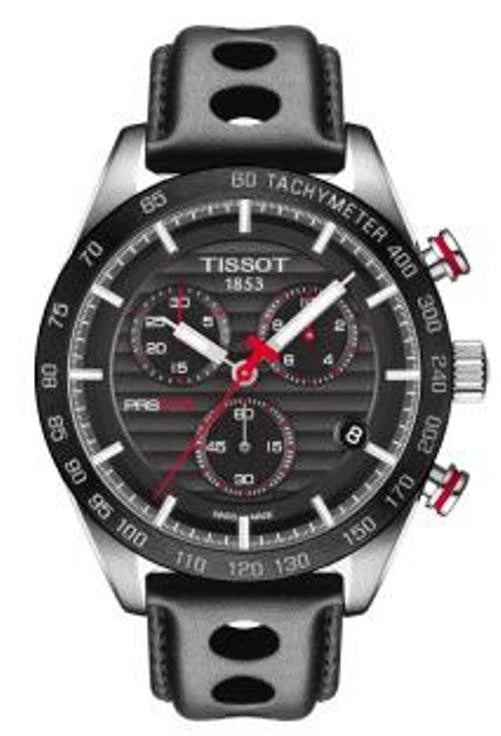 Tissot T-Sport PRS 516 Black Dial Leather Strap Men's Watch T100.417.16.051.00