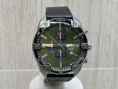 Spiked Chronograph Black Leather DZ4626