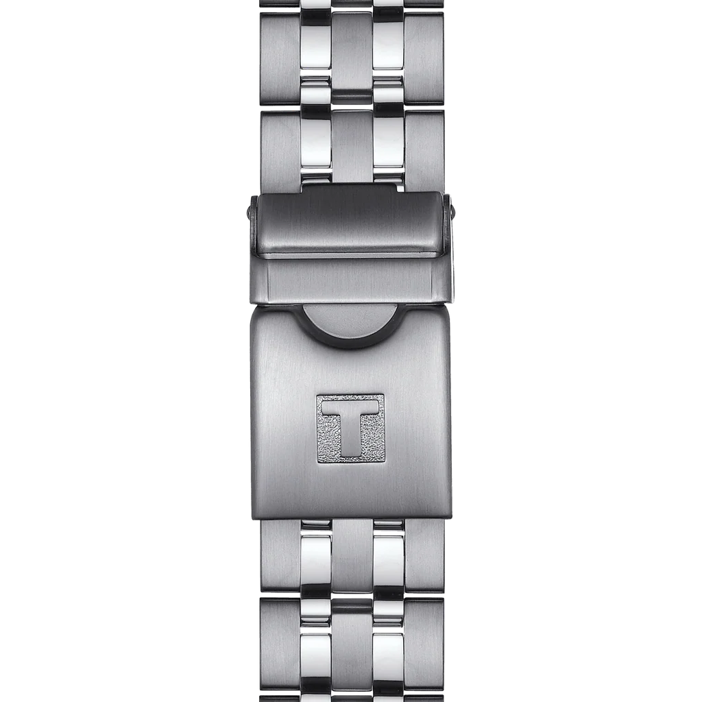 Tissot PRC 200 Chronograph Black Dial Silver Steel Strap Watch For Men - T055.417.11.057.00