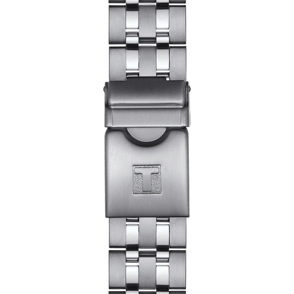 Tissot PRC 200 Chronograph Black Dial Silver Steel Strap Watch For Men - T055.417.11.057.00