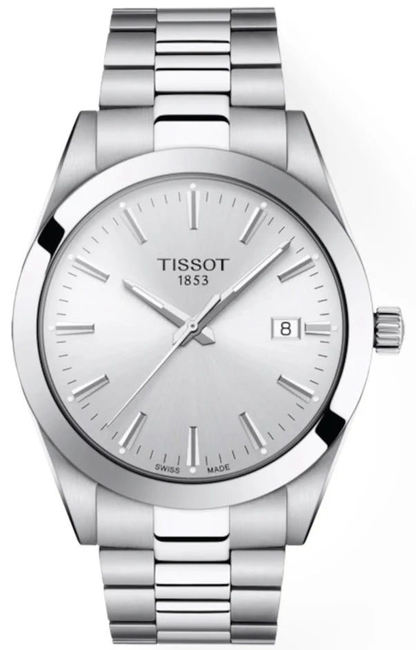 Tissot Gentleman Silver Dial Silver Steel Strap Watch For Men - T127.410.11.031.00