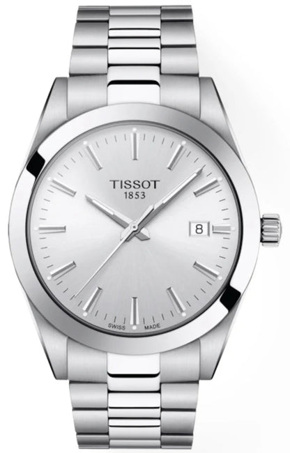 Tissot Gentleman Silver Dial Silver Steel Strap Watch For Men - T127.410.11.031.00
