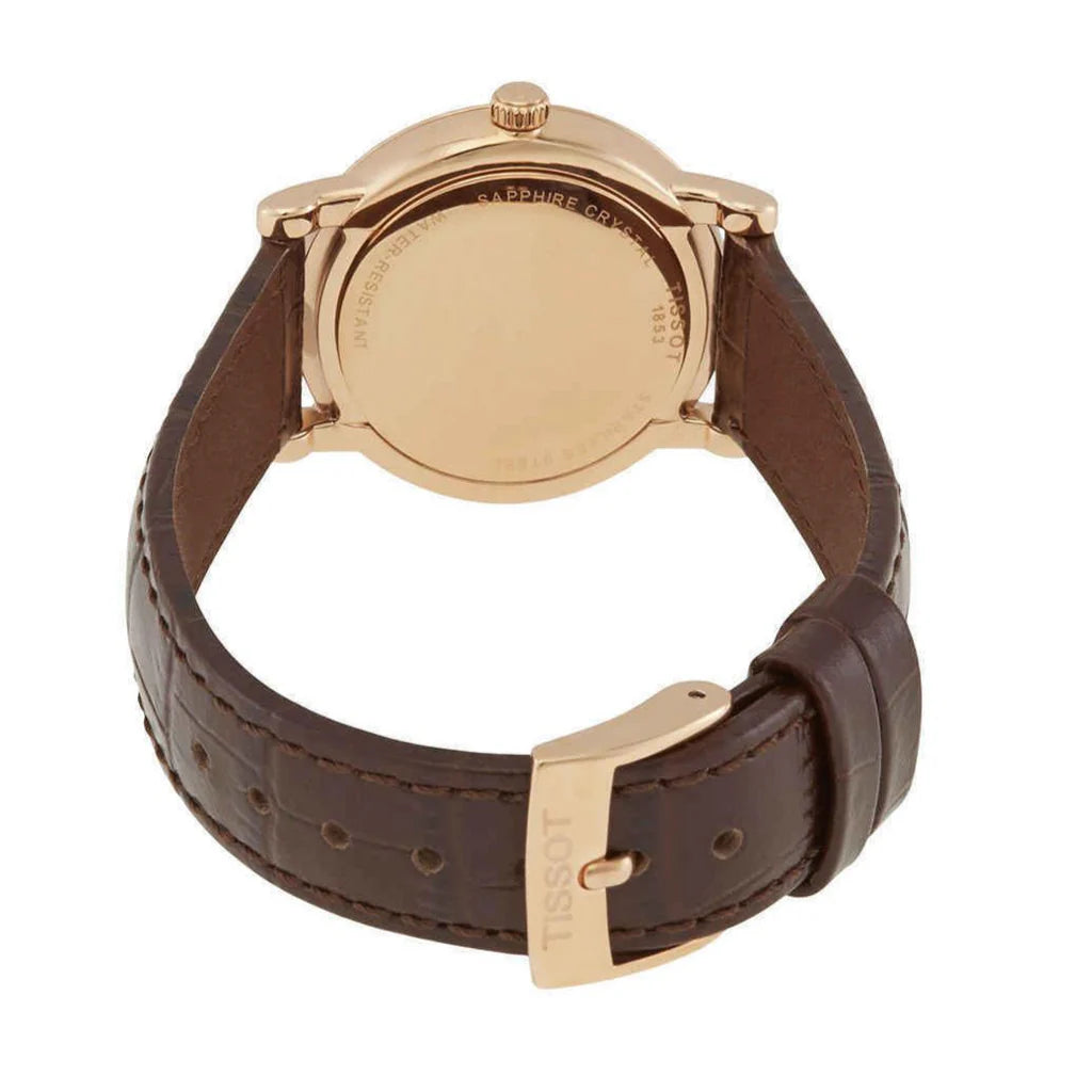Tissot Carson Premium Lady Silver Dial Brown Leather Strap Watch For Women - T122.210.36.033.00