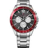 Tommy Hilfiger Luke Red Silver 1791122 Tachymeter Men's Watch