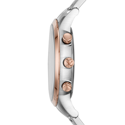 Armani AR80025 Silver-Rose Gold & Blue Men's Watch