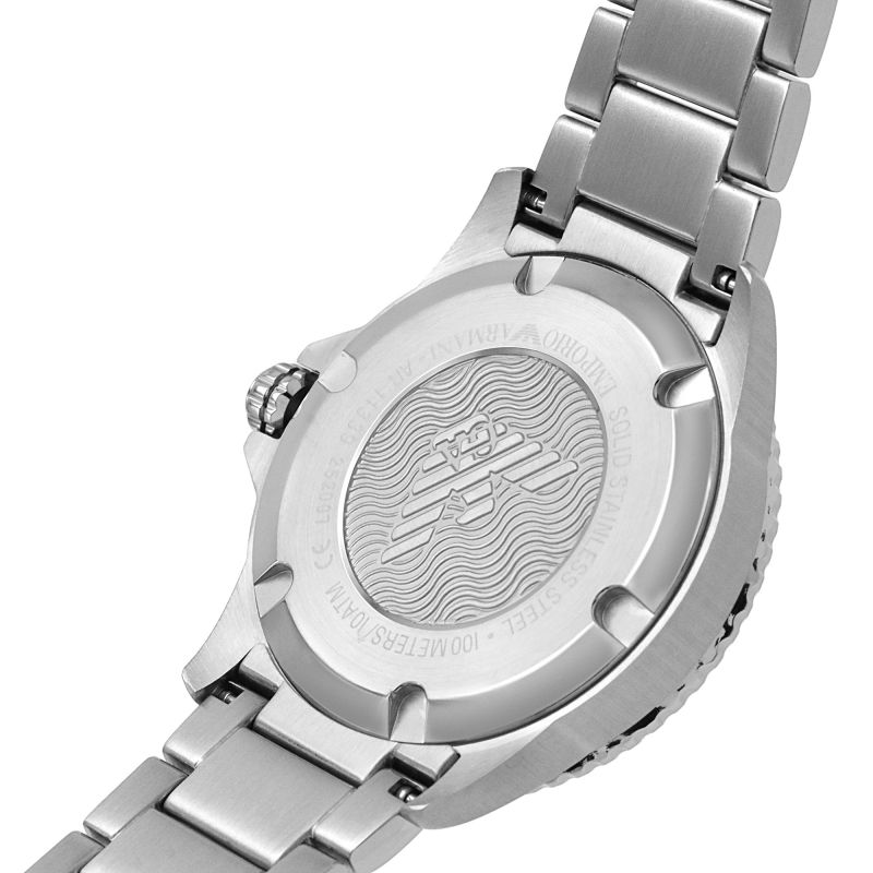Emporio Armani AR11339 Blue Dial Watch Diver Steel Bracelet