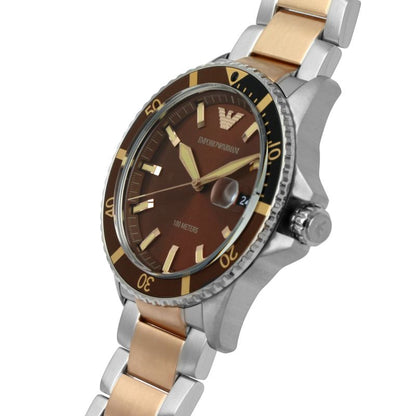 Arman AR11340 Brown Dial Watch Diver Steel Bracelet