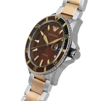 Emporio Arman AR11340 Brown Dial Watch Diver Steel Bracelet