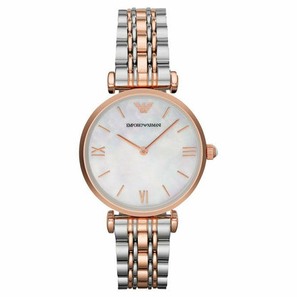 Armani AR1683 Women's Two Tone Mother of Pearl Dial Watch