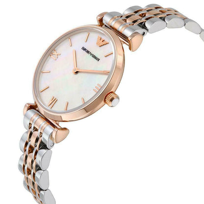 Armani AR1683 Women's Two Tone Mother of Pearl Dial Watch