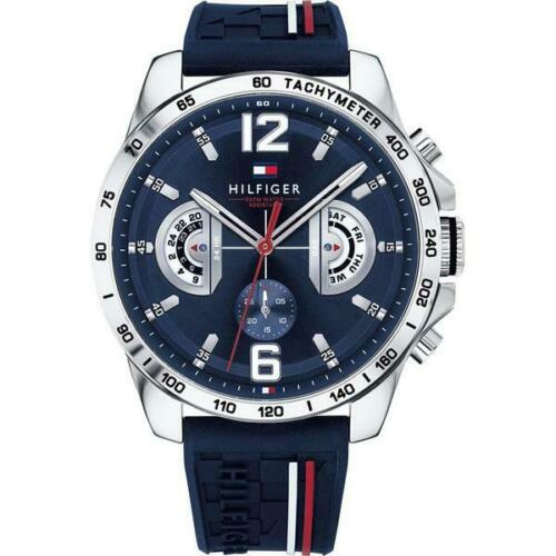 Tommy Hilfiger 1791476 Tachymeter Navy Blue Day Date Men's Decker Watch