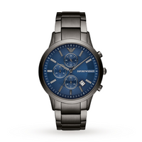 Emporio Armani Watches AR11215 Grey & Blue Steel Chronograph Men's Watch