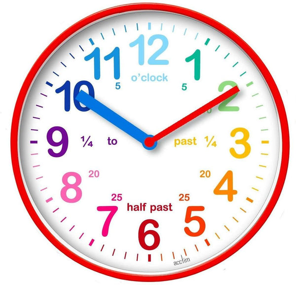 Acctim Kid's Time Teacher Wickford Red Wall Clock 22524