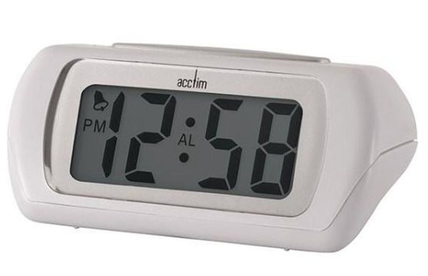 Acctim Auric Large Lcd Alarm Clock White 12342